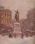 Theodore Robinson Union Square in Winter oil painting reproduction